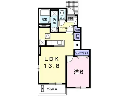 ミニョンHK(1LDK/1階)の間取り写真