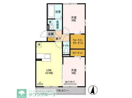 SYMPHONY A(2LDK/2階)の間取り写真