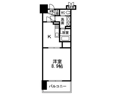 エクシード田町(1K/9階)の間取り写真