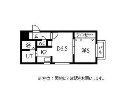 ソティーヌN26(1DK/2階)の間取り写真