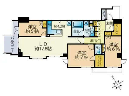ルフォン学芸大学(3LDK/3階)の間取り写真