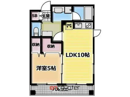 ダイナシティ新宿若松町(1LDK/12階)の間取り写真