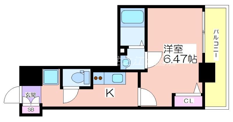 LUXENA住之江公園(1K/5階)の間取り写真