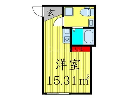 アンビエンテ西新井(ワンルーム/2階)の間取り写真
