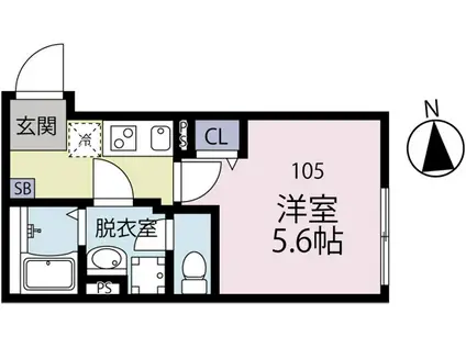 京急大師線 鈴木町駅 徒歩15分 2階建 築1年(1K/1階)の間取り写真