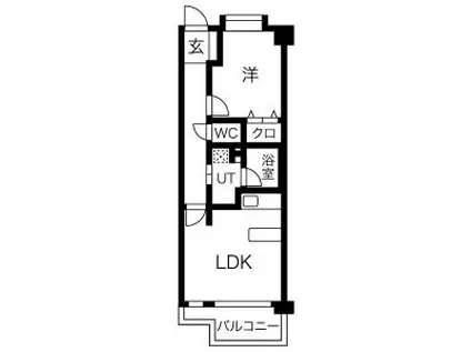 ガーデン目黒平町(1LDK/2階)の間取り写真
