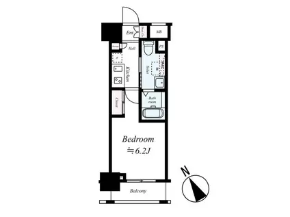コンシェリア・デュー池袋(1K/15階)の間取り写真