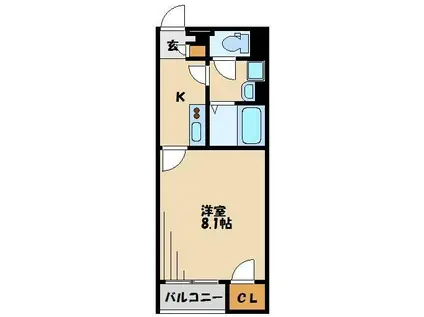 クレイノコヅチVII(1K/1階)の間取り写真