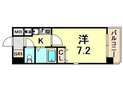 エスリード三宮(1K/6階)の間取り写真