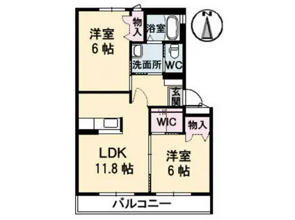 サンライズ スクエアI(2LDK/2階)の間取り写真