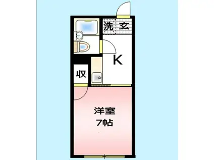 ビューハイツ(1K/2階)の間取り写真