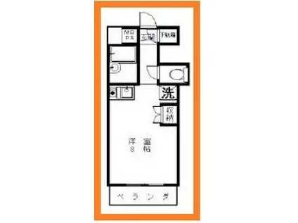 クレスト藤が丘(ワンルーム/4階)の間取り写真