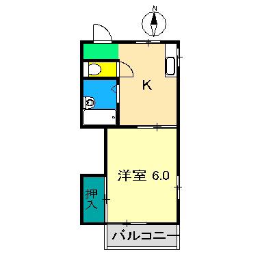 アゼリア20(1K/2階)の間取り写真