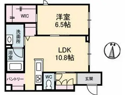 ソレイユコート中仙道(1LDK/1階)の間取り写真