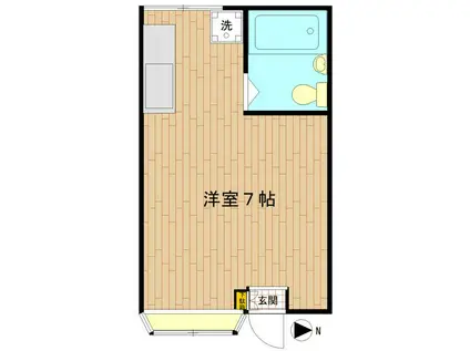 和田荘(ワンルーム/1階)の間取り写真