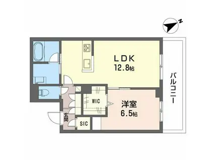 LUCE(1LDK/3階)の間取り写真