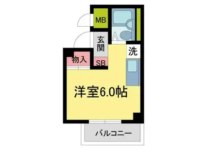 グリュックY(ワンルーム/4階)の間取り写真