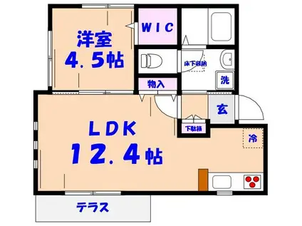 市川南3丁目の(1LDK/1階)の間取り写真