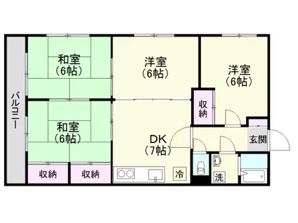 ウインズマンション(4DK/3階)の間取り写真