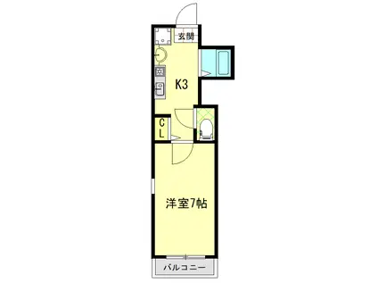 サンドール五番館(1K/5階)の間取り写真