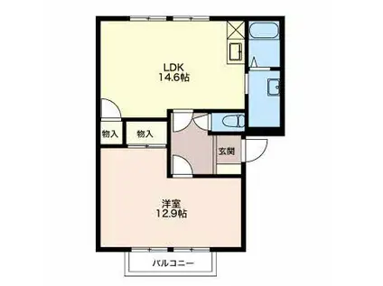 アレイ21(1LDK/2階)の間取り写真