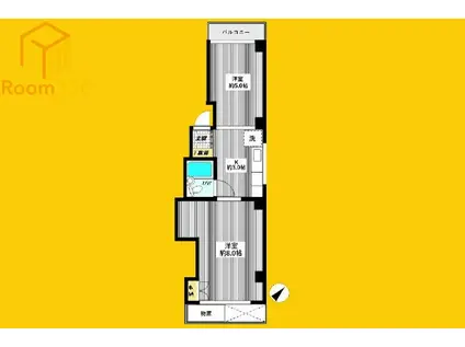 藤原ビル(2K/2階)の間取り写真
