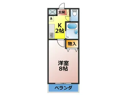 エクセル東浦(1K/2階)の間取り写真