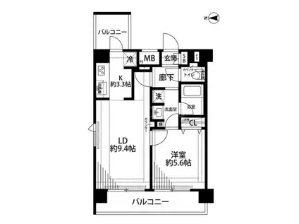 プレール・ドゥーク南品川(1LDK/7階)の間取り写真