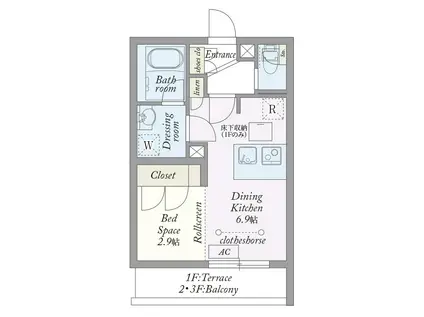 MY STYLE VINTAGE 永福町(1DK/3階)の間取り写真