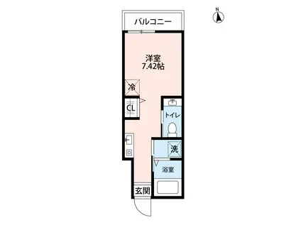 LA PROVENCE DU GOTANNO弐号館(ワンルーム/1階)の間取り写真