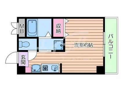 チェリーハイツ(ワンルーム/2階)の間取り写真