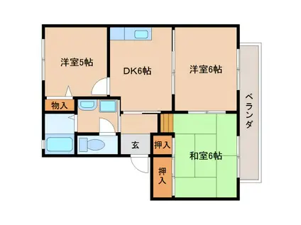 コスモス結崎(3DK/2階)の間取り写真