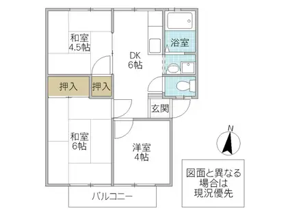 山口コーポ(3DK/1階)の間取り写真