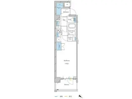 ガリシア下丸子リバーサイド(1K/4階)の間取り写真