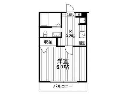 メゾン ボナール(1K/2階)の間取り写真