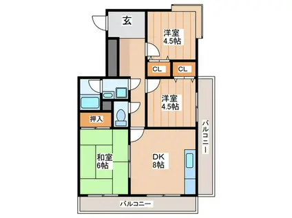 ラポールドジュン(3DK/3階)の間取り写真