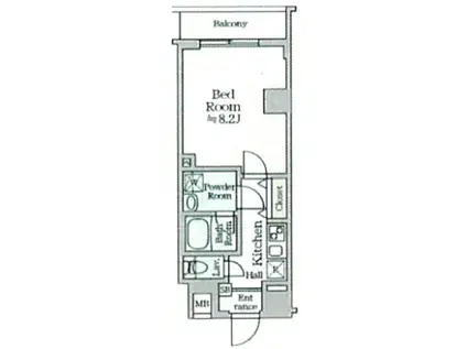 ティモーネグランデ横浜ノース(1K/1階)の間取り写真
