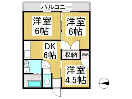 キャッスル中之条(3DK/3階)の間取り写真