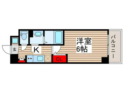 S-RESIDENCE本中山ALORIA(1K/2階)の間取り写真