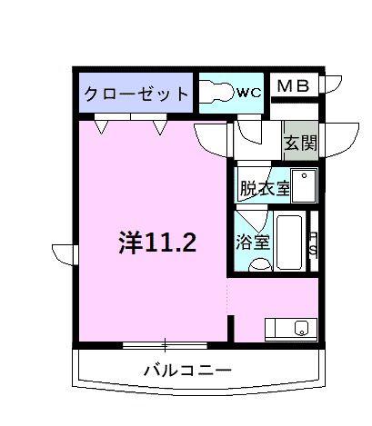 マイルストン石名坂(ワンルーム/2階)の間取り写真