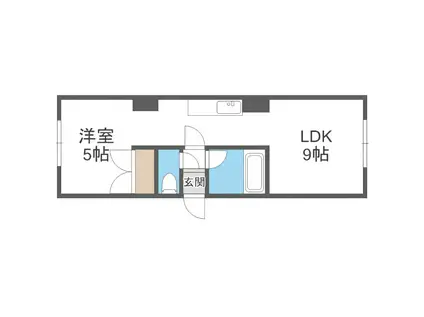 コーポかなやII(1LDK/4階)の間取り写真