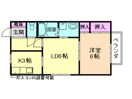 カームネスコートII(1LDK/1階)の間取り写真