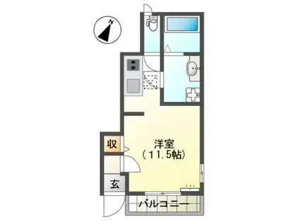 エバービレッジ(ワンルーム/1階)の間取り写真