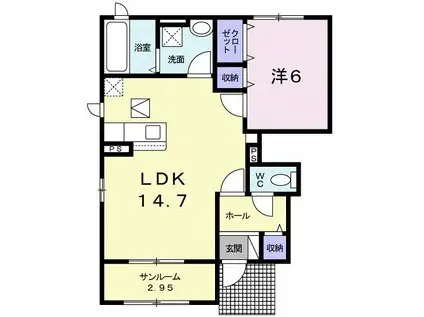 メゾン・ドゥ・ランジュI(1LDK/1階)の間取り写真