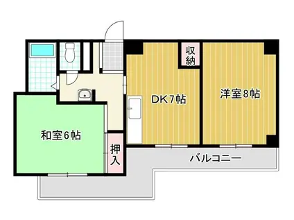 ハイツタケシ(2DK/2階)の間取り写真