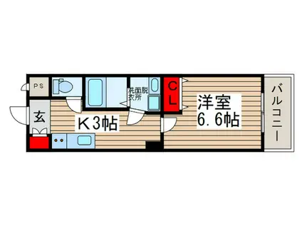 トレランス(1K/3階)の間取り写真
