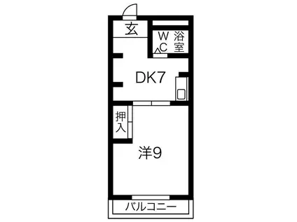 第2不二ガ丘ハイツ(1DK/4階)の間取り写真
