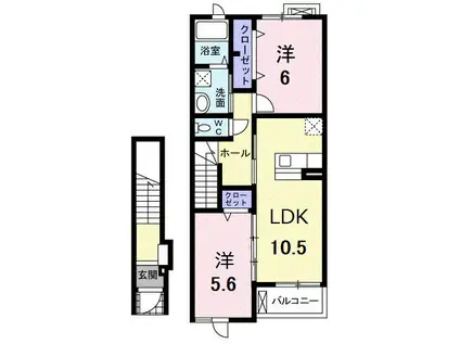 レフィナ-ド(2LDK/2階)の間取り写真
