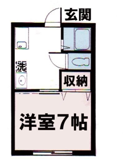 サンハイツS(1K/1階)の間取り写真