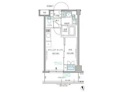 パークアクシス文京本郷(1DK/5階)の間取り写真